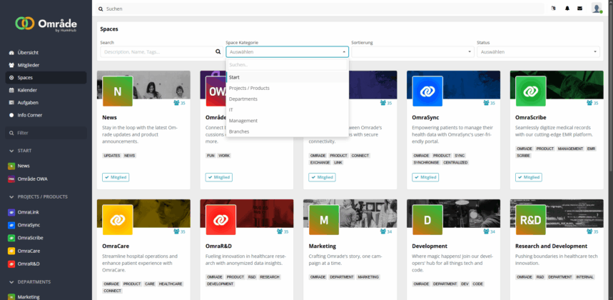 HumHub Spaces
