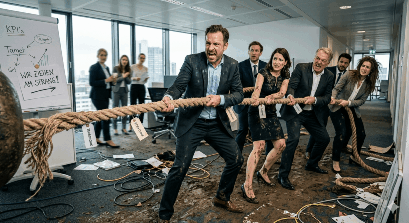 Management-Phrasen - Wir müssen jetzt alle an einem Strang ziehen