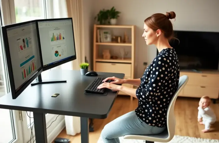 Teilzeit Mitarbeitende im HomeOffice - Frauen nach Elternzeit im HomeOffice