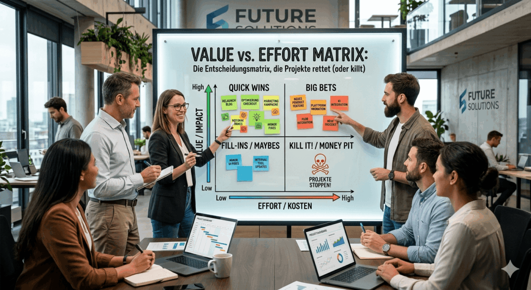 Value vs Effort Matrix Die Entscheidungsmatrix die Projekte rettet oder killt
