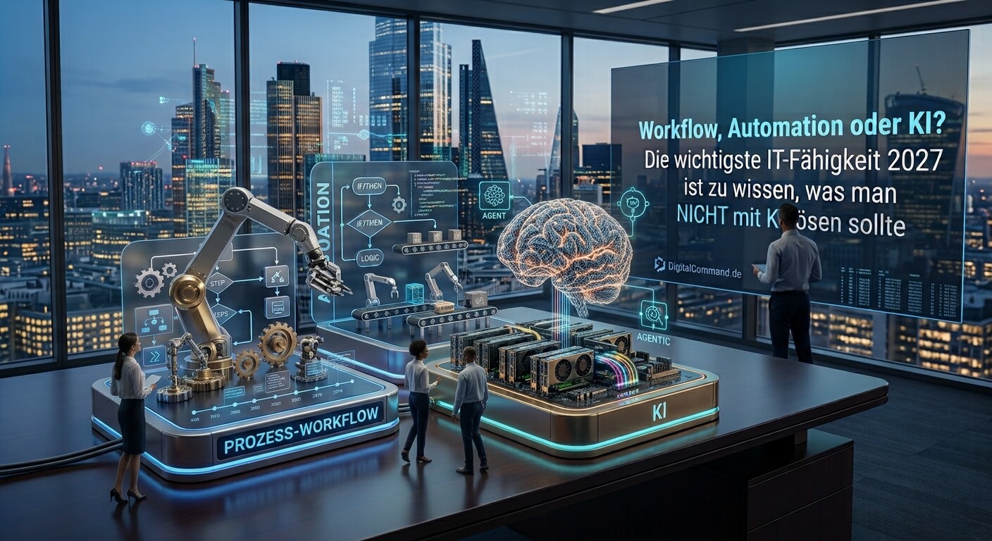 Workflow, Automation oder KI? Die wichtigste IT-Fähigkeit 2027 ist zu wissen, was man NICHT mit KI lösen sollte Workflow Automation KI AI - Was ist das Richtige