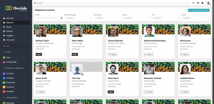 humhub Mitglieder - Mitarbeitende